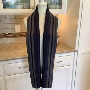 Gap Blue and Gray Striped Wool Scarf